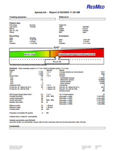 Báo cáo kết quả đo đa ký giấc ngủ tại nhà